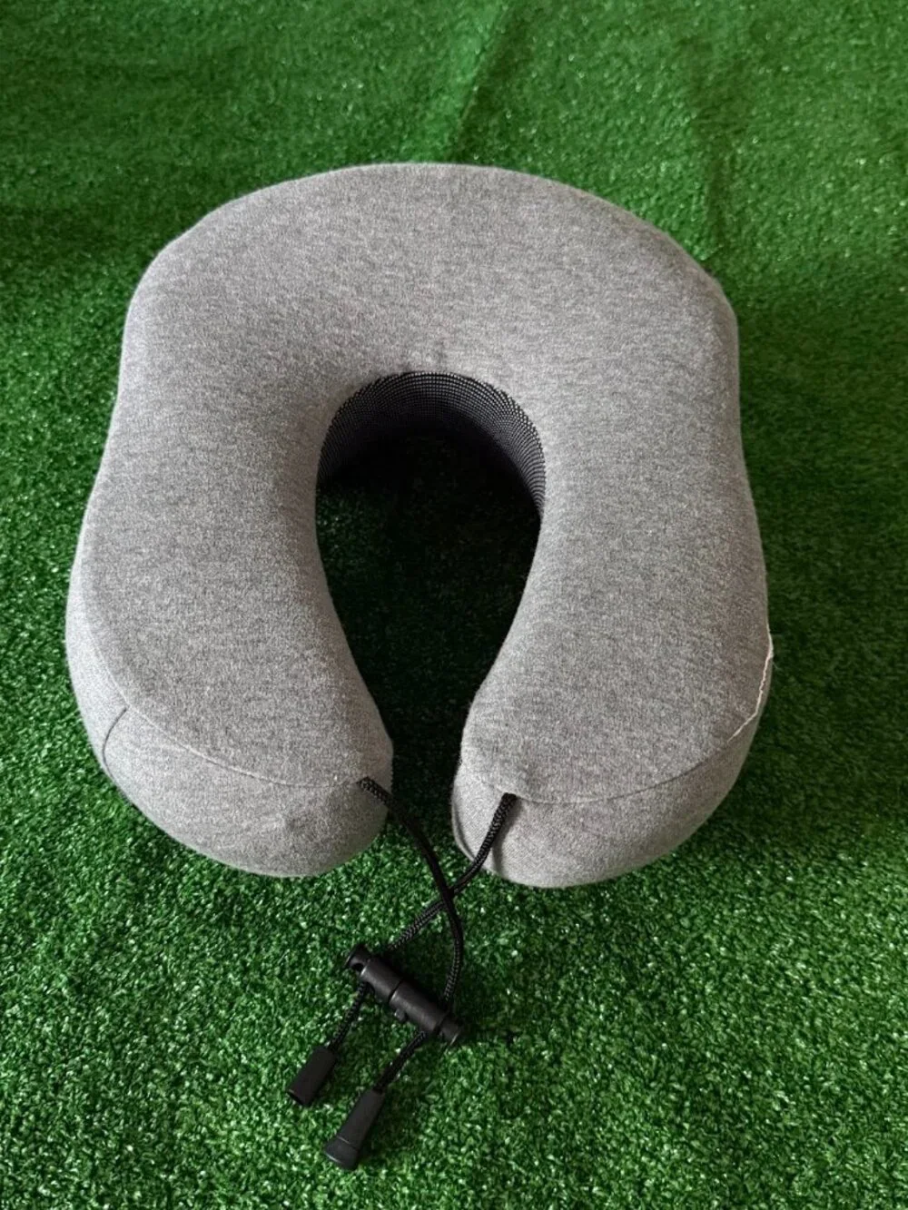 Travelon Contoured Memory Foam Neck Pillow Charcoal Gray Plush Cover Travel
